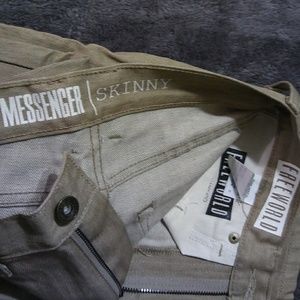 Boys Khaki Colored Messenger Skinny Jeans